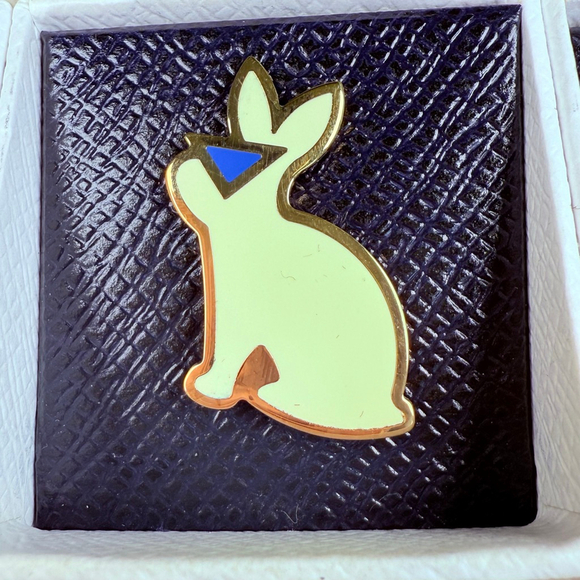 AUTH Prada Logo Enamel Metal Trio Pin Brooch Unisex Set New w/ Box NWT Italy - Picture 4 of 7